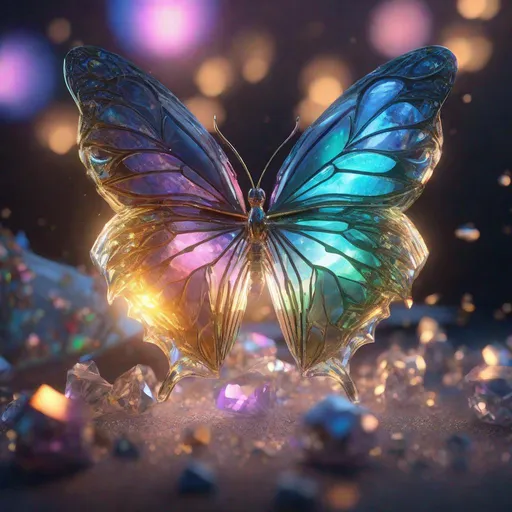 Prompt: an aurora, crystal butterfly fantasy, magical, ultra realistic, cinematic lighting, volumetric light, octane render, intricate detail, sharp graphic, 3ds Max, Cinema 4D, V-ray, high contrast, 32k, insane details, Unreal Engine 5, Editorial Photography, Photography, Photoshoot, Shutter Speed 1/1000, F/22, White Balance, Super-Resolution, Megapixel, Pro Photo GB, Backlight, Natural Lighting, Studio Lighting, hyper realistic, Cinematic, super detailed photography, Editorial Photography, Tone Mapping, hyper maximalist, elegant, hyper realistic, super detailed, 300 dpi, ultra quality, detailed texture, octane rendering, HDR super detailed, sharpen details, cinematic production still, GB Displacement, Scan Lines, Ray Tracing, Ray Tracing Ambient