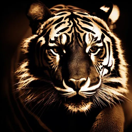 Prompt: high contrast art photography nature tiger