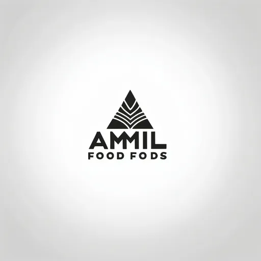 Prompt: A modern minimalist 
logo of a company called Amil Foods .  give a sample logo and a few products it would be printed on to. 
slogan: apt awesomeness


