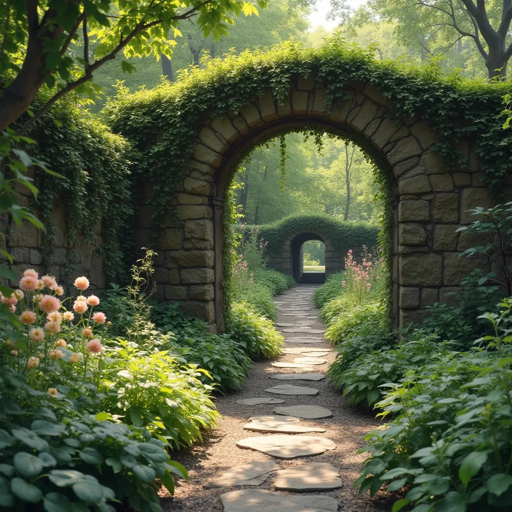 Prompt: j'entre dans le jardin de Chelsea je suis saisie par  l'intimité du lieu et la force tranquillle qui s'en dégage un endroit fait pour les fées 