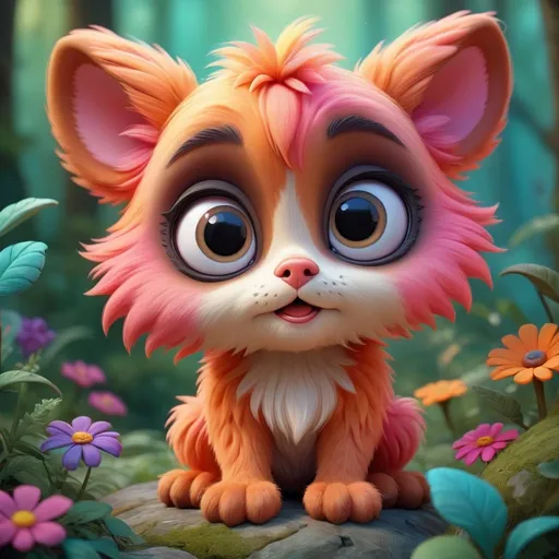 Prompt: High-quality digital illustration of a cute and friendly animal mascot, vibrant and playful color palette, soft and cuddly fur texture, adorable big eyes, endearing expression, whimsical fantasy setting, magical fairy-tale environment, dreamy and enchanting atmosphere, 3D rendering, vibrant colors, fantasy, cute mascot, soft fur texture, big eyes, dreamy setting, magical atmosphere, high quality, vibrant color palette for a Memecoin