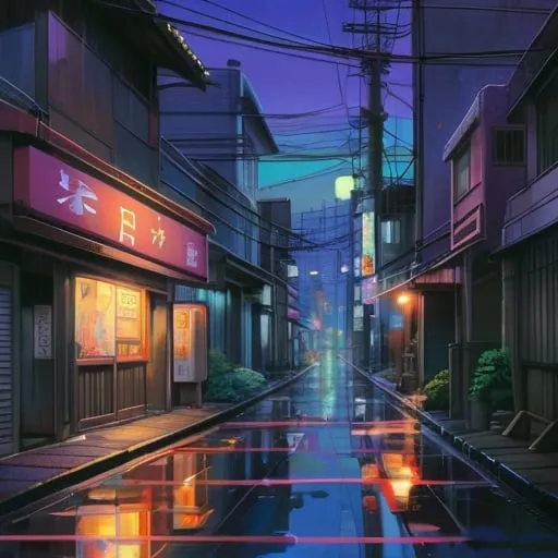 Prompt: Spooky nigh time street scene in Tokyo, colorful, environment concept art, nighttime  ethereal, high detail Impressionist style, dreamy dark color palette, style of studio ghibli and moebius, concept art stunning atmosphere,  volumetric light, illustration, painting, watercolor, hyper realistic, intricate detail