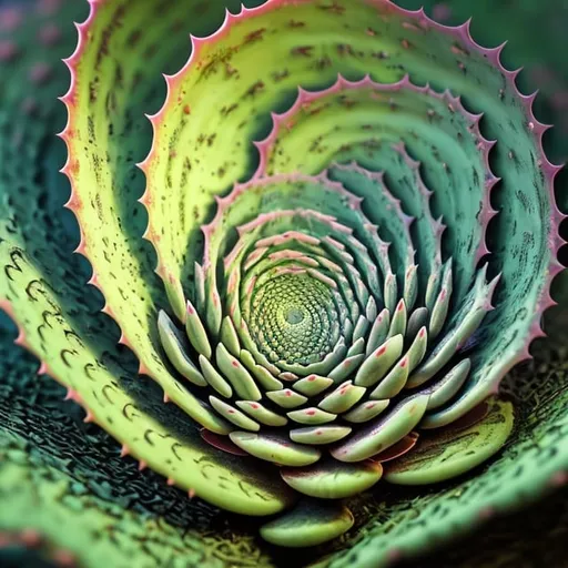 Prompt: Vibrant digital artwork of a Haworthiopsis Attenuata, succulent plant, realistic 3D rendering, intricate spiral patterns, lush green hues, natural lighting, high quality, detailed textures, botanical illustration, macro details, ultra-realistic, succulent plant, botanical, 3D rendering, vibrant green, natural lighting, realistic textures, intricate patterns, high quality