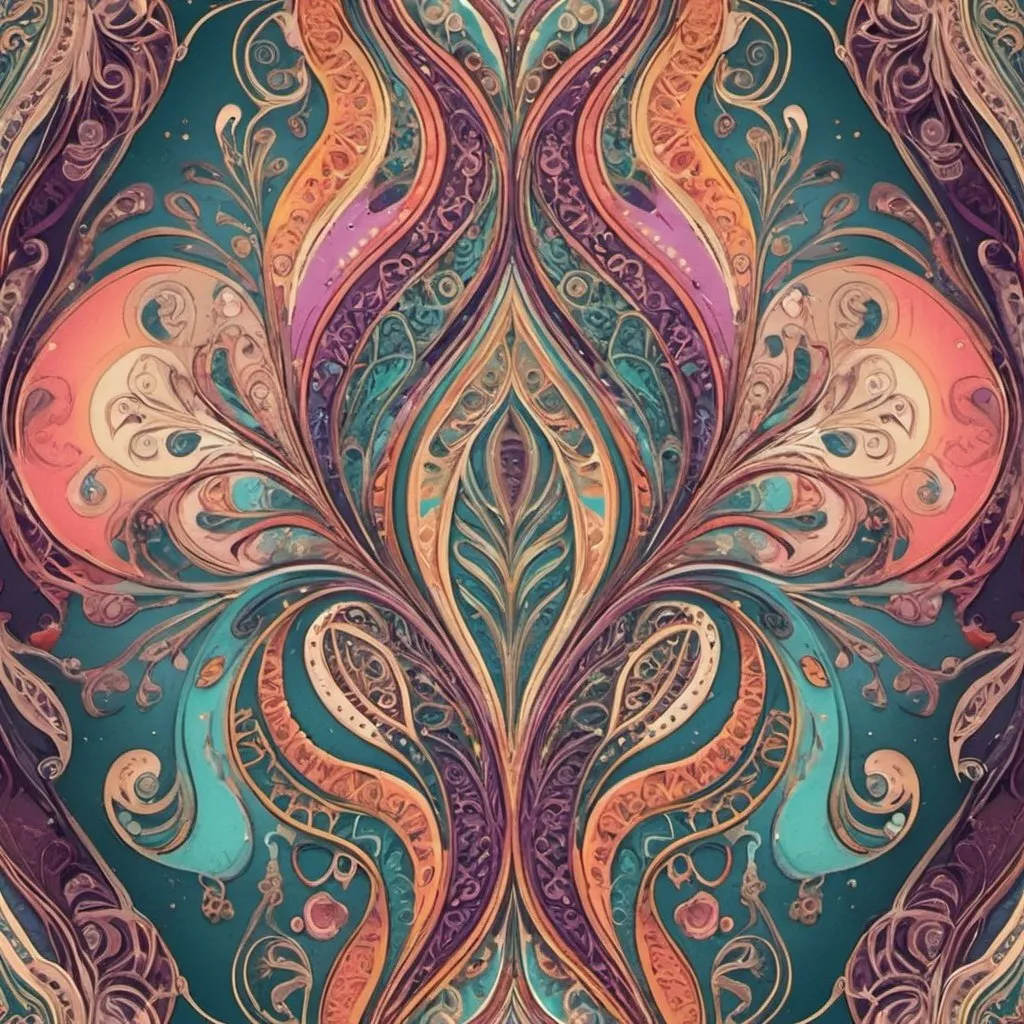 Prompt: Intricate bohemian abstract element pattern, deep strong pastel colors, mixed colorful, detailed design, elegant curves, organic lines, neon, high quality, vintage, decorative, BOHO rich textures, ornate details, luxurious, soft lighting, vintage, decorative, luxurious, flowing lines, detailed, elegant, intricate design, colorful, organic lines,