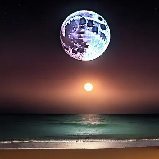 Prompt: Full moon over Italian disco on mystical beach, realistic, low contrast, calm atmosphere, moonlit sands, tranquil waves, peaceful ambiance, Italian disco architectural details, moonlit reflections on water, serene night, best quality, realistic, low contrast, mystical, tranquil, Italian disco, moonlit, beach, peaceful ambiance, architectural details