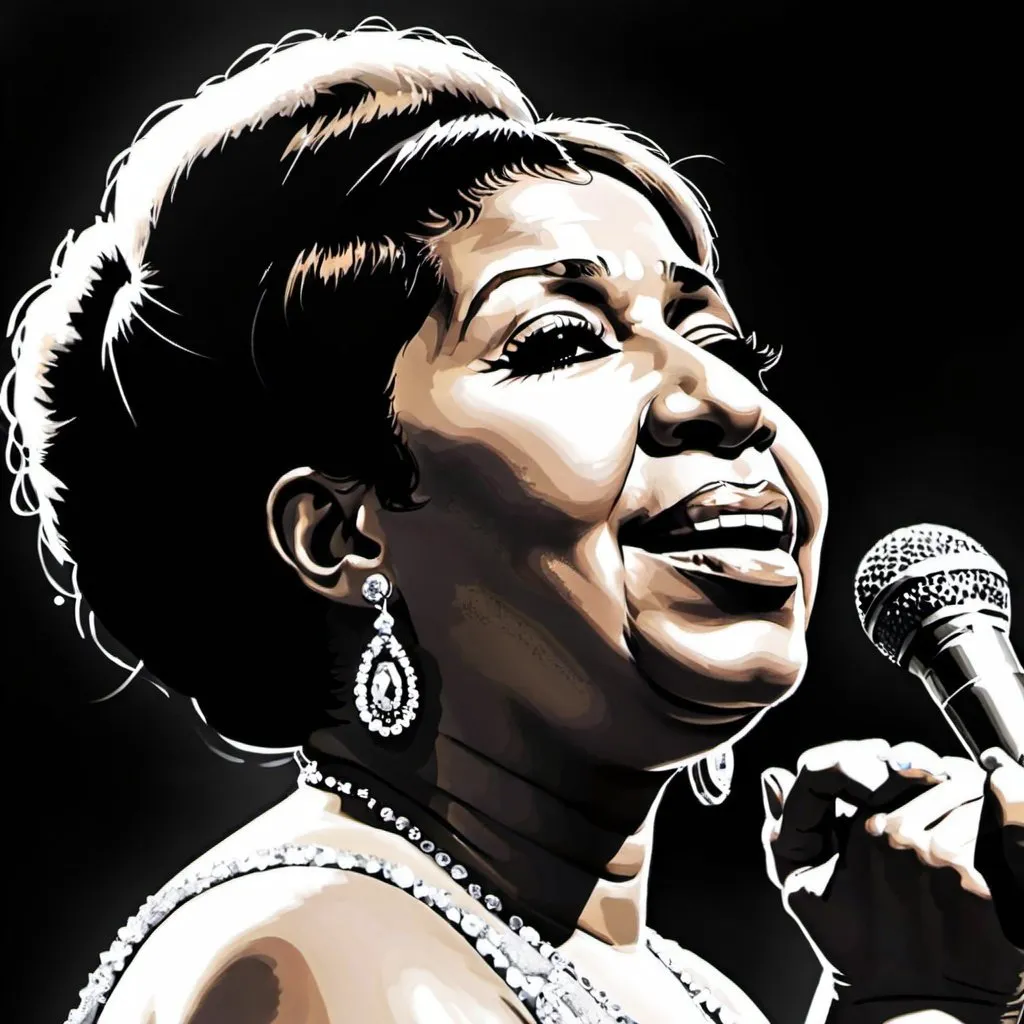 Prompt: Aretha Franklin in concert Soul Music Art Print Poster 