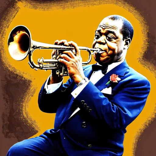 Prompt: Louis Armstrong Jazz Music Art Print Poster 