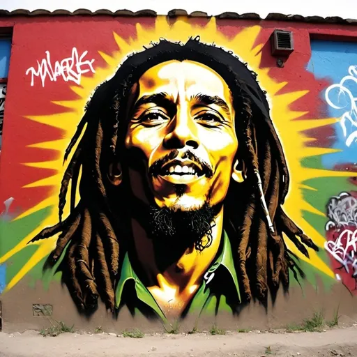 Prompt: Graffiti Bob Marley