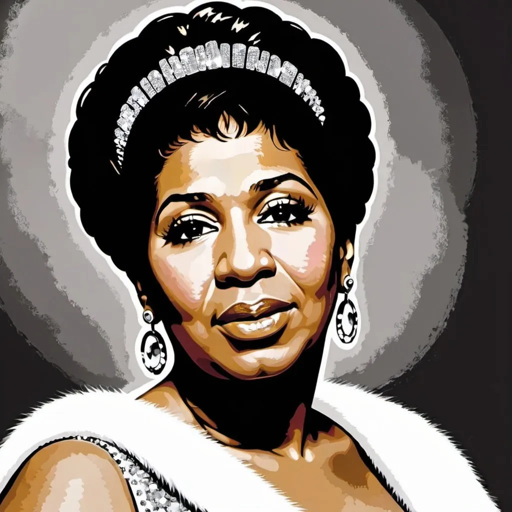 Prompt: Aretha Franklin Jazz Music Art Print Poster 