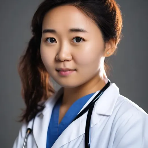 Prompt: portrait young female doctor