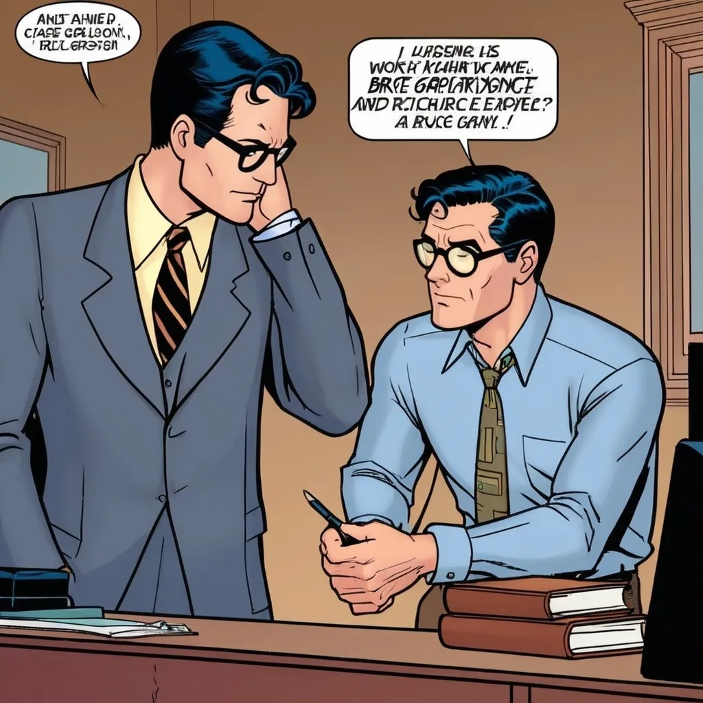 Prompt: Clark Kent is working on a case with Bruce Wayne and Richard Grayson.