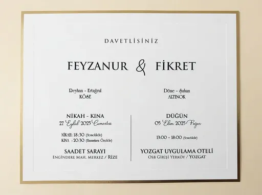 Prompt: Fotoğraftaki arka planı kaldır fotoğrafta sadece davetiye kalsın dijital hale getir