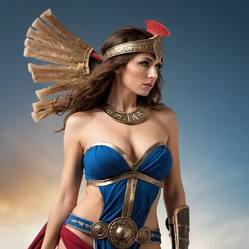 Prompt: Beautiful woman barely dressed as a Greek warrior