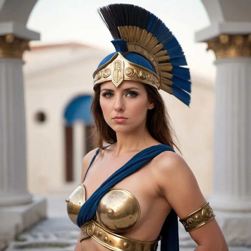 Prompt: Beautiful woman barely dressed as a Greek warrior