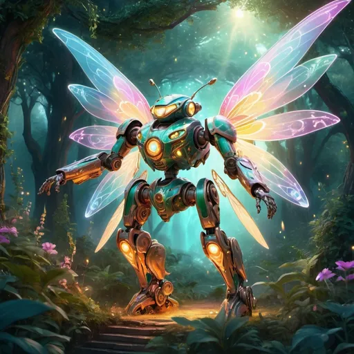 Prompt: a fairy battlemech