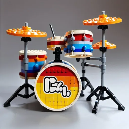 Prompt: drumset in color lego
