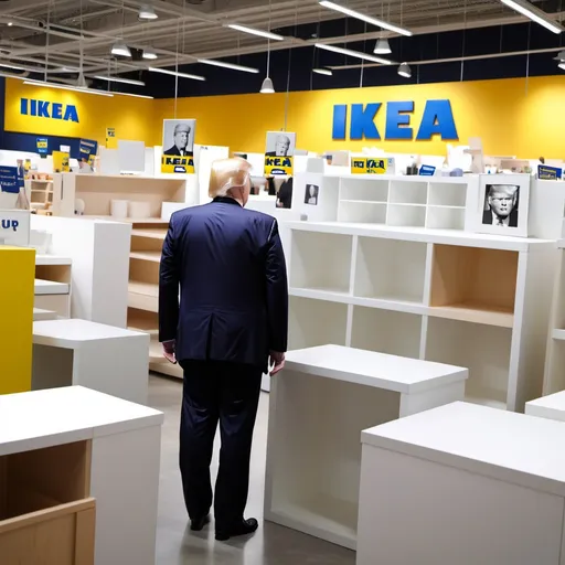 Prompt: Trump lost in ikea