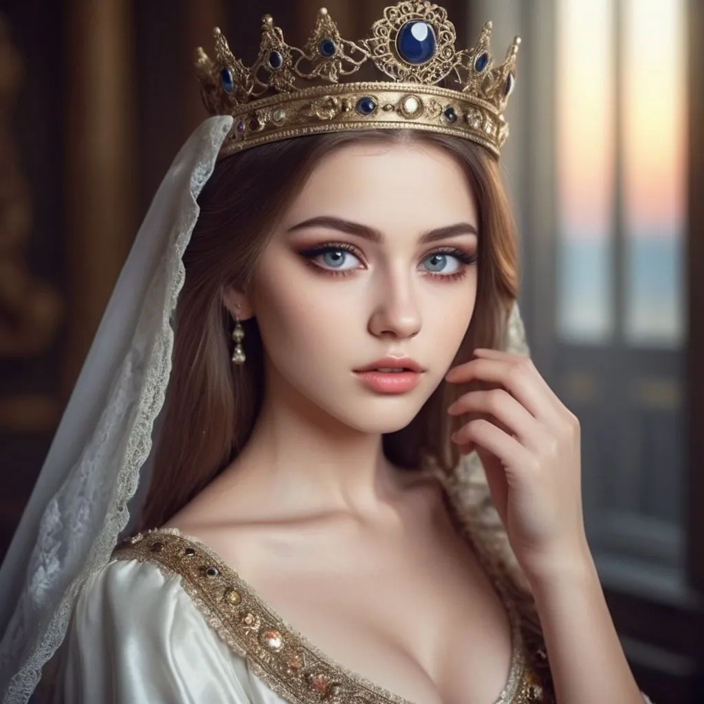 Prompt: a queen of beauty take a photo photography, realistic eyes, a photorealistic