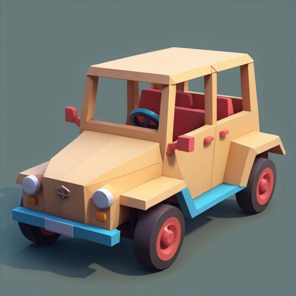 Prompt: carro familia low poly