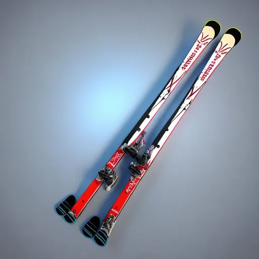 Prompt: generate a 3d model of an alpine ski with integrated sensors to detect vitals of user