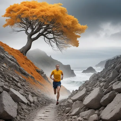 Prompt: Imagine a split-screen image:
On the left side (representing resilience):

A tree bending in a strong wind, but not breaking
Waves crashing against a rocky shore, with the rocks standing firm
A person getting up after falling, with a determined expression

On the right side (representing grit):

A marathon runner crossing a finish line, looking exhausted but triumphant
A student burning the midnight oil, surrounded by books and papers
A mountain climber nearing a peak, despite harsh conditions

Connecting both sides:

A path or road that starts at the bottom of the image, winding through both scenes
The path could be rough and obstacle-filled on the resilience side, becoming smoother but longer on the grit side

Colors:

Use cooler, stormy colors (blues, grays) on the resilience side
Warmer, brighter colors (oranges, yellows) on the grit side
The path could gradually transition between these color schemes

This image would visually distinguish between the concepts while also showing their interconnected nature. Would you like me to elaborate on any part of this description? 