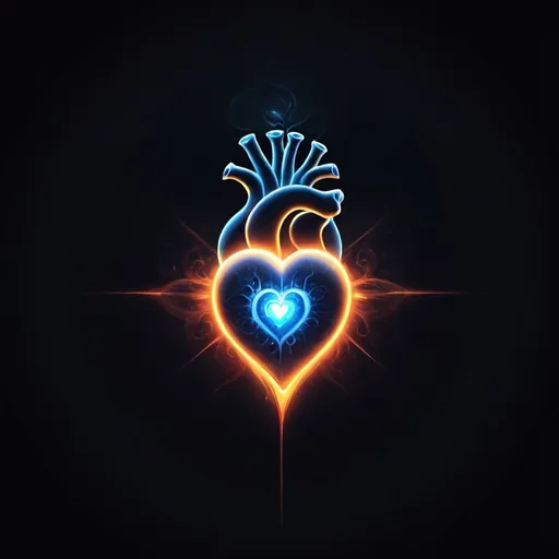 Prompt: a logo about this topic( the glowing soul) with heart