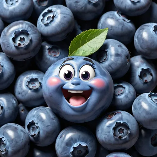 Prompt: happy cheerful blueberry
