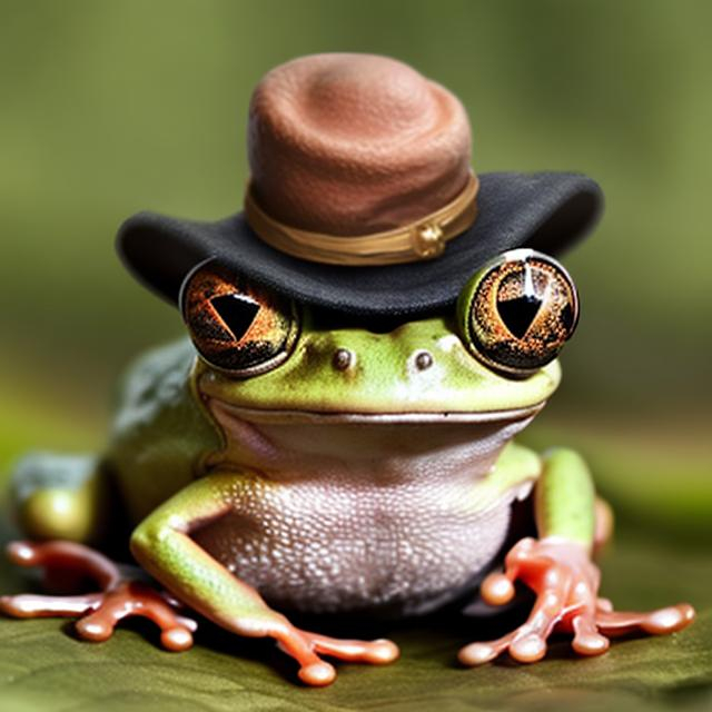 Prompt: nft of frog with a hat