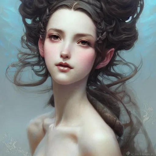 Image similar to aerith gainsborough, intricate, elegant, highly detailed, wavy, smooth, sharp focus, award - winning, masterpiece, in the style of tom bagshaw, cedric peyravernay, peter mohrbacher, pinterest