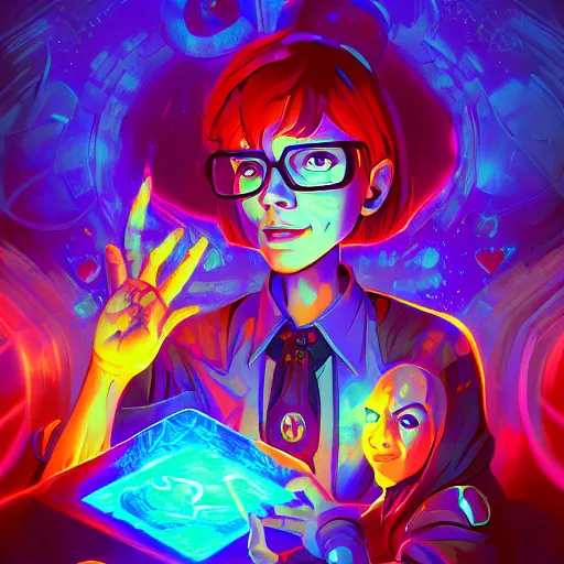 Image similar to skill magic geek inside matrix deepdream radiating a glowing aura stuff loot legends stylized digital illustration video game icon artstation lois van baarle, ilya kuvshinov, rossdraws,