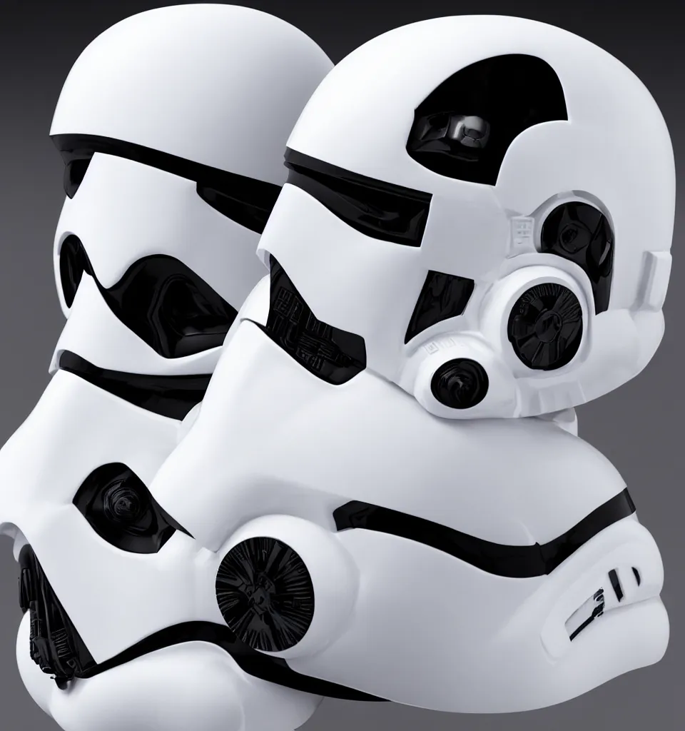 Image similar to storm trooper helmet, realistic, 8 k