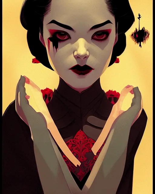 Image similar to beautiful vampire princess with tiara, symmetrical face, evil, portrait, cinematic, dramatic, powerful, super detailed and intricate, by koson ohara, by darwyn cooke, by greg rutkowski, by satoshi kon