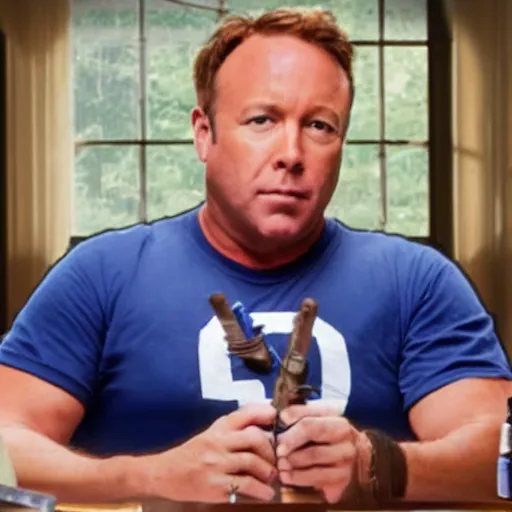 Image similar to Screen capture of Alex Jones in Blue Mountain State