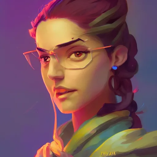 Image similar to profile portrait, maya ali mage, gloomhaven, dynamic lighting, gaudy colors, octane render aesthetic, matte painting concept art, official fanart behance hd artstation by jesper ejsing, by rhads and makoto shinkai and lois van baarle and ilya kuvshinov and rossdraws