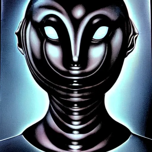 Image similar to alienated human resembling Ariana Grande, style of Giger, H. R. GIGER