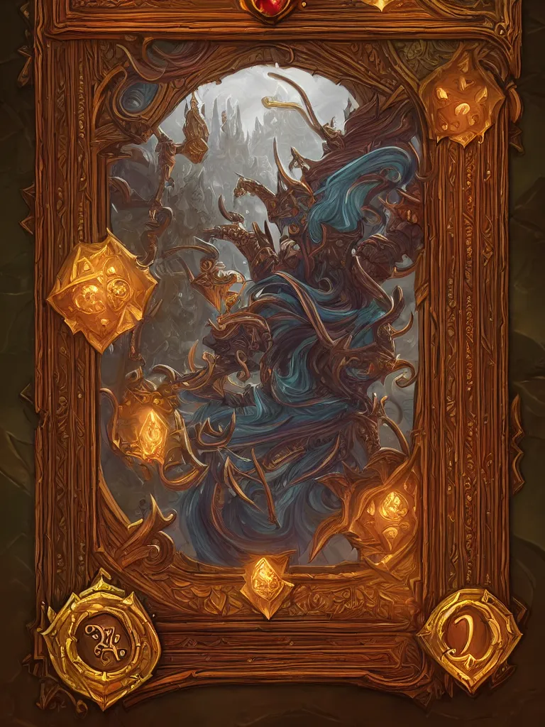 Image similar to book decorative border frame, d & d, fantasy, intricate, elegant, highly detailed, digital painting, artstation, illustration, hearthstone