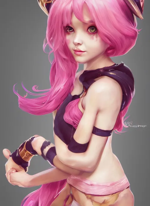 Image similar to playful seraphine, from league of legends, au naturel, pink hair, new musical instruments, hyper detailed, digital art, trending in artstation, cinematic lighting, studio quality, smooth render, unreal engine 5 rendered, octane rendered, art style by klimt and nixeu and ian sprigger and wlop and krenz cushart