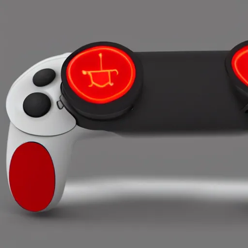 Image similar to a concept release of a gaming controller in the shape of an apple