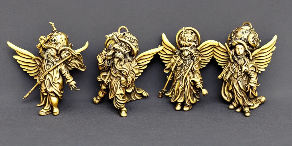 Image similar to goblin commander pagans baroque marble and gold medallions in space clouds winged angels greeks, baroque and rococo ornaments, decorative golden elements, ultrarealistic