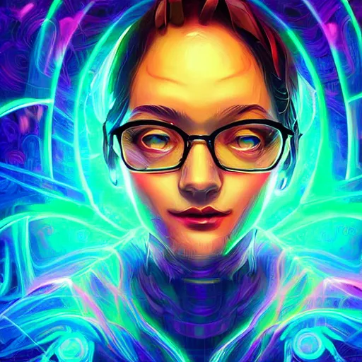 Image similar to skill magic geek inside matrix deepdream radiating a glowing aura stuff loot legends stylized digital illustration video game icon artstation lois van baarle, ilya kuvshinov, rossdraws,