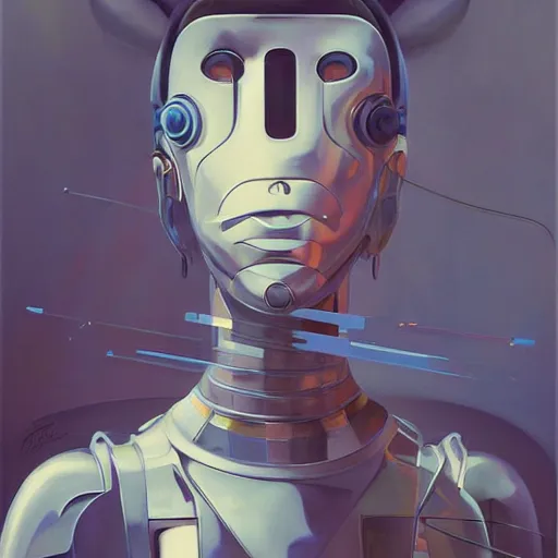 Image similar to scifi futurism automaton minimalism chrome by peter mohrbacher art Hajime Sorayama airbrush hyperrealism model abstract shatter fragments cubism futurism pastel blue soft flat minimal minimalism portrait face jackson pollock ukiyo-e lithograph