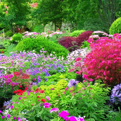 Prompt: beautiful flowers in a garden