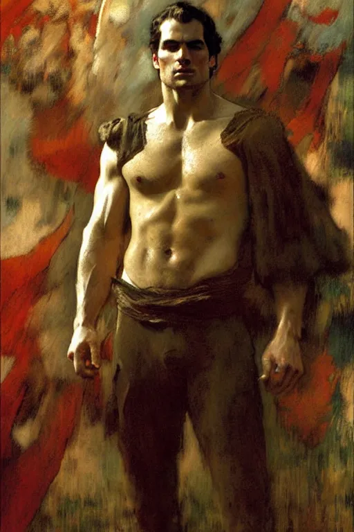 Image similar to henry cavill, painting by gaston bussiere, craig mullins, j. c. leyendecker, edgar degas