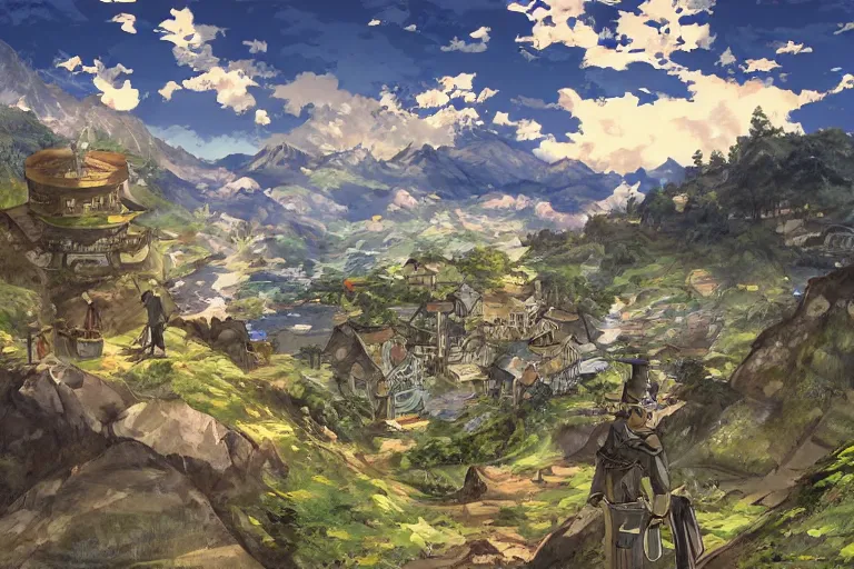 Image similar to mushoku tensei landscape art