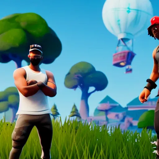 Image similar to JCole in Fortnite very detailed, full body shot 8K quality super realistic