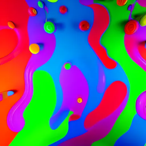 Image similar to : colorful abstract fluid sculpture art on the wall in modern architecture studio, cinematic lighting, hyper - realistic, detailed, render by c 4 d octane, unreal engine, 8 k 3 d render