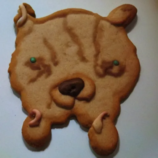 Image similar to a dog made of cookies