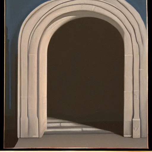 Prompt: a painting of an archway, by clarence holbrook carter
