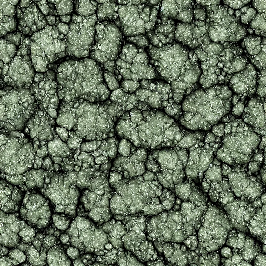 Image similar to long green crystals sticking out of the rock surface, detailed ground terrain albedo texture, flat, 2 d texture, seamless