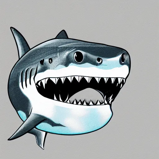 Prompt: WLOP illustration of a shark with Alien stile retractile mouth